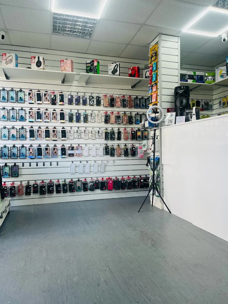 Inside GadgetBase Harold Hill — counter and accessories display